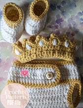 Crochet Baby Crown Pattern,  PDF file