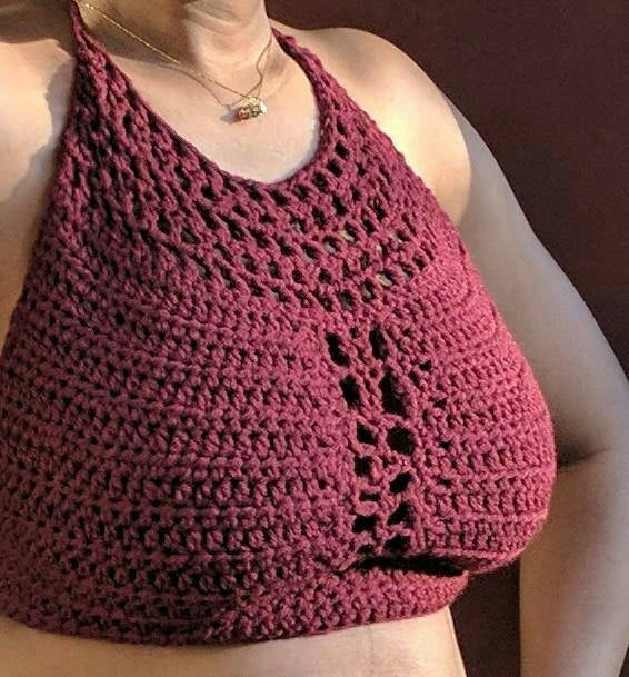 Crochet Halter Knitted Bralette
