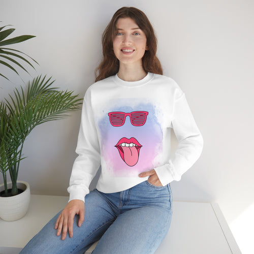 Lip Sunglasses Hoodie, Bubble Gum kiss Hoodie, Fun Summer shirt, Birthday gift for her, Galantine travel sweatshirt, Unisex