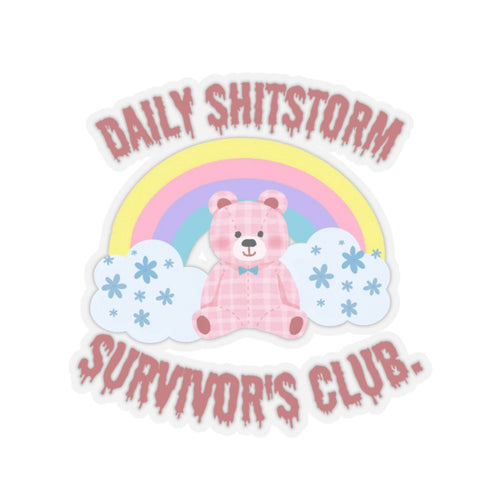 Daily shitstorm survivor sticker funny coworker gift funny mom gift bestfriend gift Kiss-Cut Stickers Halloween stickers bearrainbow sticker