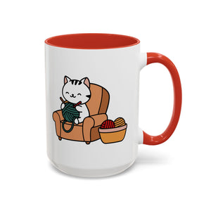 Cute cat knitting mug coffee mug crochet coffee yarn lover Mug Coffee Cup It's a Good Day to start fresh Mug, coworker Gift Mug for Coffee
