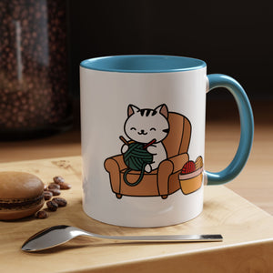 Cute cat knitting mug coffee mug crochet coffee yarn lover Mug Coffee Cup It's a Good Day to start fresh Mug, coworker Gift Mug for Coffee