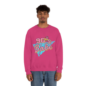 90's Babe Sweatshirt, Pink blue shirt, Unisex Heavy Blend Crewneck Sweatshirt