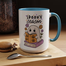 Cute Spooky Ghosts Mug Halloween Mug spooky season mug book lover bookish mug fall leaves and spiders Coffee Mug Christmas gift bestie