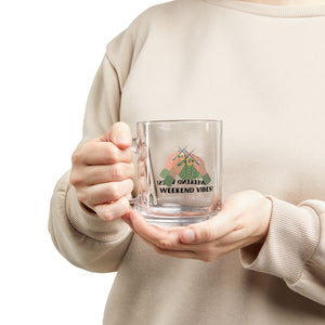 Weekend Vibes Glass Mug - Cozy Gift for Crafters, Tea Lovers, Coffee Cups, Unique Home Decor, Pair with Snacks