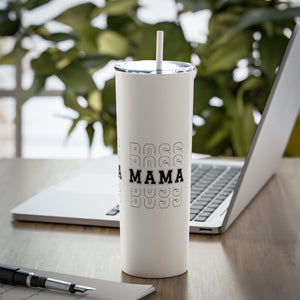 Boss Mom Mama tumbler,  Mom Skinny Steel Tumbler with Straw, 20ozFunny Gift for mom, Christmas gift for Mom, gift for wife,