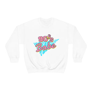 90's Babe Sweatshirt, Pink blue shirt, Unisex Heavy Blend Crewneck Sweatshirt