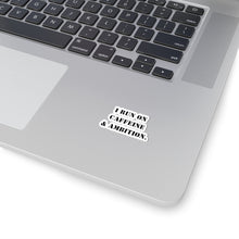Funny coffee sticker motivational sticker run on caffeine n ambition sticker  gift for her gift for him sticker galantines gift coffee lover