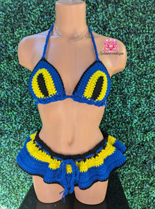 Barbados outfit Ruffle hat n skirt festival look baecation Outfit island crochet top Jamaican festival outfit crochet halter top crop top best friend gift bohemian style Rasta