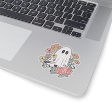 Ghost sticker flower ghost sticker autumn vibes sticker Halloween stickers gift for her vday gift for him girlboss gift Ceo gift for him