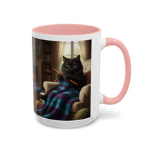 Cute Black cat knitting mug Crochet cat coffee mug coffee yarn lover Mug Coffee Cup It's a Good Day to start fresh Mug, coworker Gift Mug for Coffee