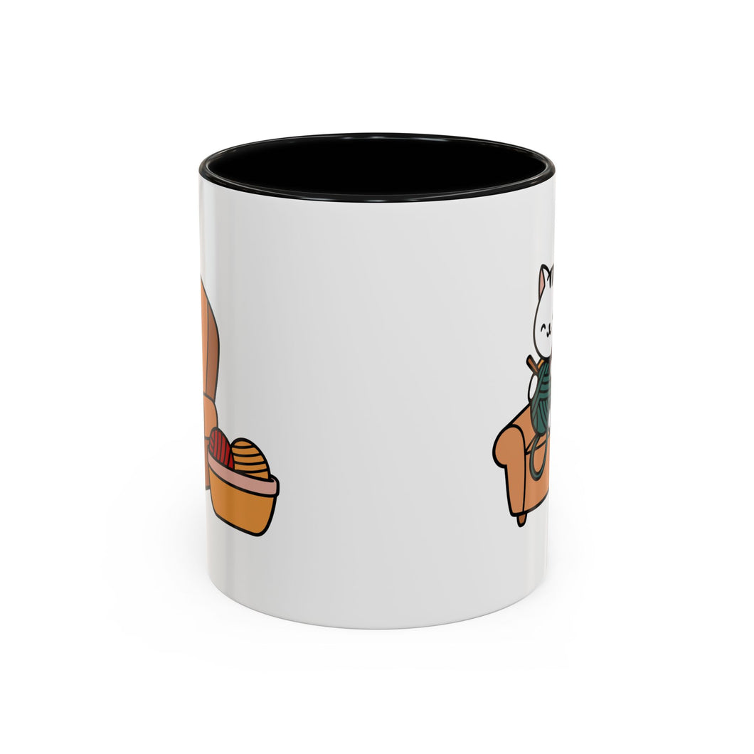 Cute cat knitting mug coffee mug crochet coffee yarn lover Mug Coffee Cup It's a Good Day to start fresh Mug, coworker Gift Mug for Coffee
