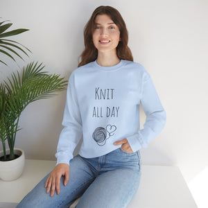Knit all day sweater yarn lover gift valentines Day sweatshirt yarn lover gift best friend gift for her owl sweater unique holiday gift