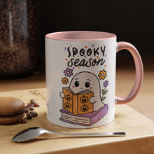 Cute Spooky Ghosts Mug Halloween Mug spooky season mug book lover bookish mug fall leaves and spiders Coffee Mug Christmas gift bestie