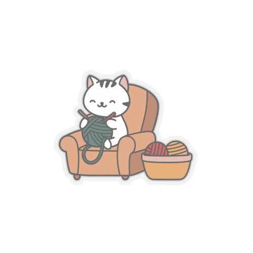 Cat knitting sticker fun yarn lover sticker cute ghost sticker Magical AF sticker book bestie sticker motivational stickers gift best friend