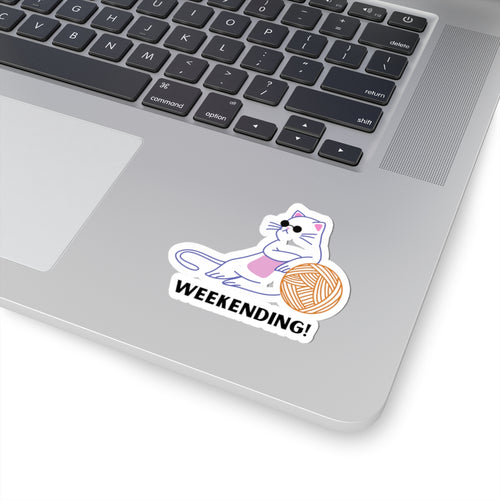 Weekending sticker Grumpy Cat sticker yarn lover sticker funny cat stickers relaxing cat gift cat lover gift for her bestfriend gif sticker