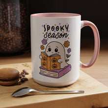 Cute Spooky Ghosts Mug Halloween Mug spooky season mug book lover bookish mug fall leaves and spiders Coffee Mug Christmas gift bestie