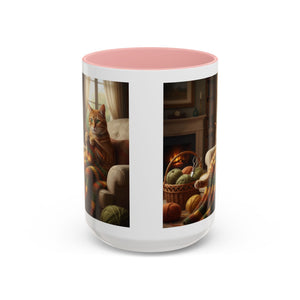 Cute Orange cat knitting mug Crochet cat coffee mug coffee yarn lover Mug Coffee Cup It's a Good Day to start fresh Mug, coworker Gift Mug for Coffee