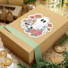 Ghost sticker flower ghost sticker autumn vibes sticker Halloween stickers gift for her vday gift for him girlboss gift Ceo gift for him