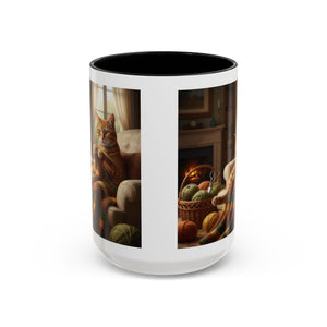 Cute Orange cat knitting mug Crochet cat coffee mug coffee yarn lover Mug Coffee Cup It's a Good Day to start fresh Mug, coworker Gift Mug for Coffee