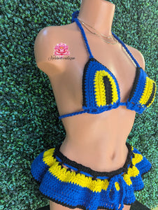 Barbados outfit Ruffle hat n skirt festival look baecation Outfit island crochet top Jamaican festival outfit crochet halter top crop top best friend gift bohemian style Rasta