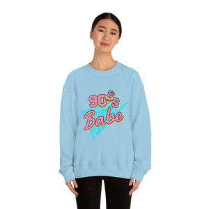 90's Babe Sweatshirt, Pink blue shirt, Unisex Heavy Blend Crewneck Sweatshirt