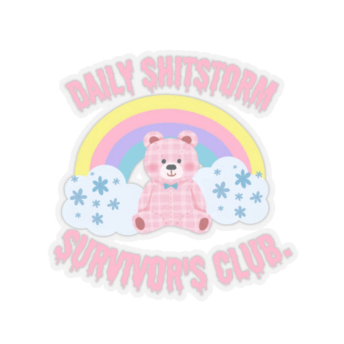 Daily shitstorm survivor sticker funny coworker gift funny mom gift bestfriend gift Kiss-Cut Stickers Halloween stickers bearrainbow sticker