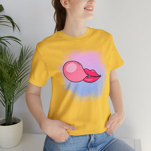 Bubble gum kiss shirt, Pink Gum Shirt, Galantine gift travel shirt, best friend trip, girls vacation trip, Unisex Jersey Short Sleeve Tee