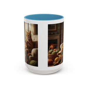 Cute Orange cat knitting mug Crochet cat coffee mug coffee yarn lover Mug Coffee Cup It's a Good Day to start fresh Mug, coworker Gift Mug for Coffee