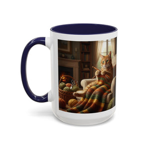 Cute Orange cat knitting mug Crochet cat coffee mug coffee yarn lover Mug Coffee Cup It's a Good Day to start fresh Mug, coworker Gift Mug for Coffee