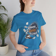 Running on coffee and Chaos shirt funny storm shirt coffee lover gift Chaos manager shirt spooky Halloween lover shirt funny bestfriend gift
