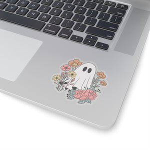 Ghost sticker flower ghost sticker autumn vibes sticker Halloween stickers gift for her vday gift for him girlboss gift Ceo gift for him