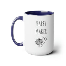 Happy maker mug Knitting lover mug Crochet lover gift heart yarn mug gift for her Mug funny gift for wife Coffee Mugs tea Christmas gift