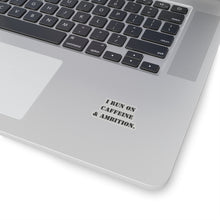 Funny coffee sticker motivational sticker run on caffeine n ambition sticker  gift for her gift for him sticker galantines gift coffee lover