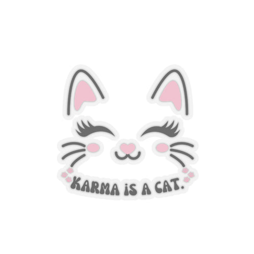 Karma is cat sticker funny swift gift cat lover gift for her bestfriend gift Kiss-Cut Stickers Halloween stickers bearrainbow sticker moon