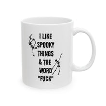 Halloween mug Spooky mug I like spooky this and word fuck skeleton office funny gift best friend gift Christmas Ceramic Mug, (11oz, 15oz)