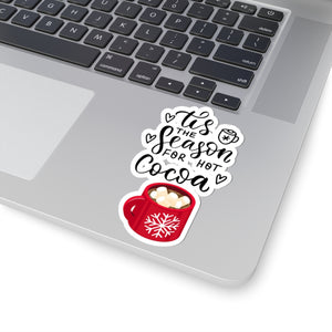 Tis the season sticker hot cocoa sticker laptop cute Motivating sticker keep trying sticker loved gift for her gift for him cozy girlboss