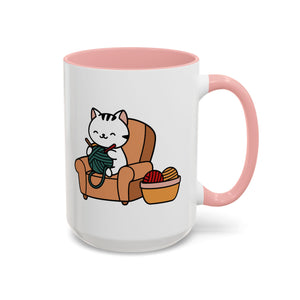 Cute cat knitting mug coffee mug crochet coffee yarn lover Mug Coffee Cup It's a Good Day to start fresh Mug, coworker Gift Mug for Coffee