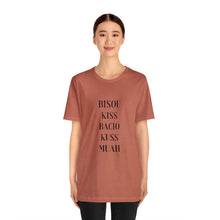 Bisou kiss shirt, travel shirt, best friend trip, girls vacation trip, Unisex Jersey Short Sleeve Tee
