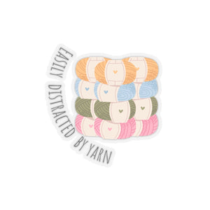 Yarn lover sticker funny Crochet sticker easily distracted by yarn lover sticker stickers relaxing gift cat lover gift for her bestfriend