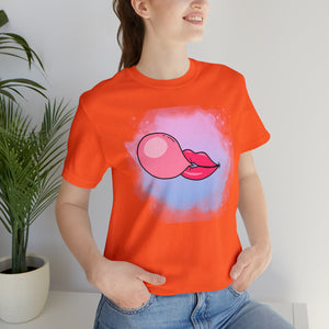 Bubble gum kiss shirt, Pink Gum Shirt, Galantine gift travel shirt, best friend trip, girls vacation trip, Unisex Jersey Short Sleeve Tee