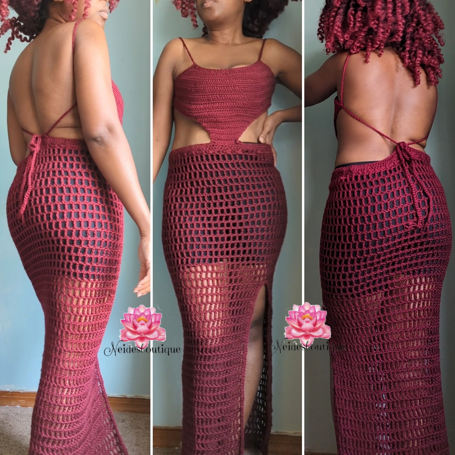 Long Burgundy Crochet Dress, Festival dress Beach vacation Outfit, carnival Outfit, Crochet top, Burgundy dress Beach Festival skirt, bohemian style Long Burgundy Crochet Dress, Festival dress Beach vacation Outfit, carnival Outfit, Crochet top, Burgundy dress Beach Festival skirt, bohemian style