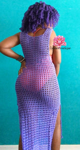 Purple Beach dress Vacation dress mesh dress