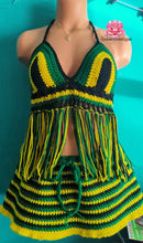 Jamaican top n skirt Outfit Jamaican crochet top Jamaican festival outfit crochet halter top crop top best friend gift bohemian style Rasta