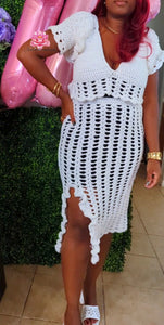 White Crochet set, Two piece crochet set cotton yarn
