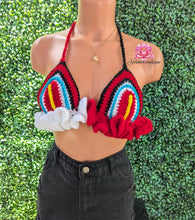 Antigua Carnival ruffle Bralette Antiguan crop top crochet top, beach skirt, festival skirt Jamaican festival, beach outfit, bohemian style,best