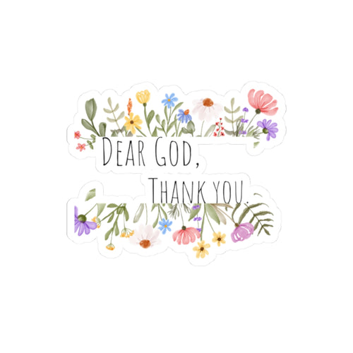 Dear God thank you sticker gratitude Kiss-Cut Stickers for Laptop, Journals, and Water Bottles | Tarot, Witchcraft, universe source energy