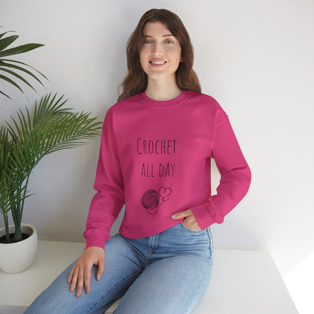 Crochet all day sweater valentines Day sweatshirt happy maker giftshirt best friend gift for her owl sweater Love shirt unique holiday gift