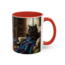 Cute Black cat knitting mug Crochet cat coffee mug coffee yarn lover Mug Coffee Cup It's a Good Day to start fresh Mug, coworker Gift Mug for Coffee