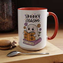 Cute Spooky Ghosts Mug Halloween Mug spooky season mug book lover bookish mug fall leaves and spiders Coffee Mug Christmas gift bestie